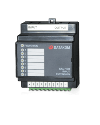 Datakom DKG-188 input extension module – 8-channel digital input expander with status LEDs and terminal block for generator controller I/O